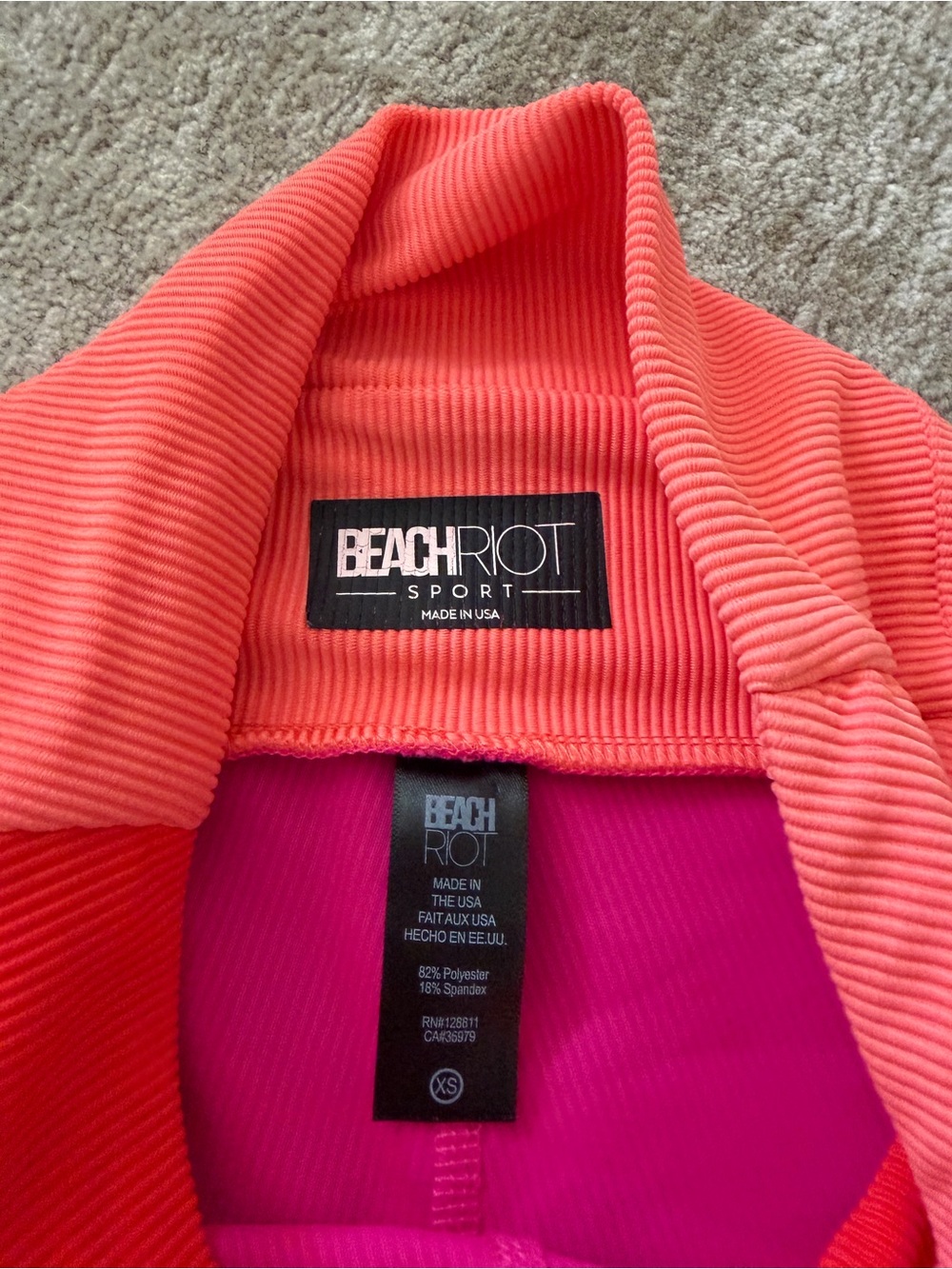 Beach Riot Hot Pink Colorblock High-Waist Bike Shorts - Picture 7 of 8